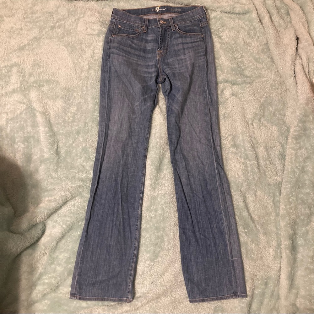 7 to all man kind blue jeans striated leg SZ 29
